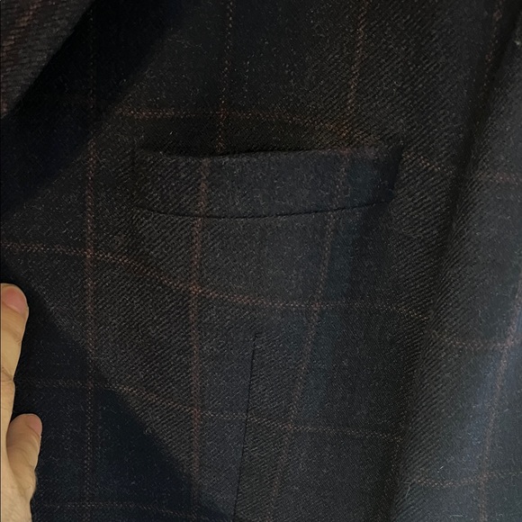 TALLIA WINDOWPANE NAVY BLAZER W/BUILT IN POCKET SQUARE MATCHING THE JACKET - Picture 15 of 15